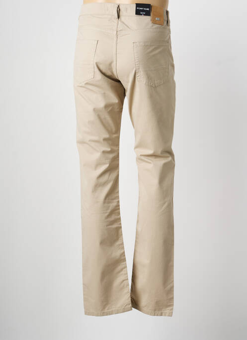 Pantalon slim tissage popeline taille normale beige SAINT HILAIRE homme