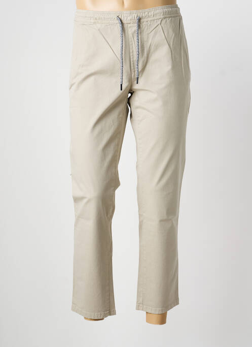Pantalon slim tissage popeline taille normale beige LCDN homme