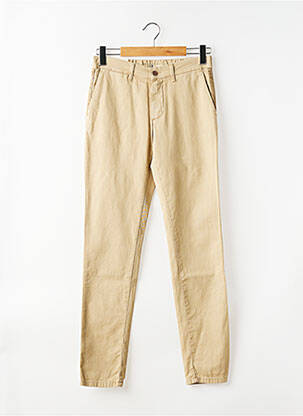 Pantalon chino tissage popeline taille normale beige LCDN homme
