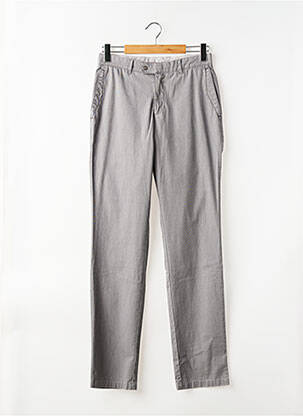 Pantalon chino tissage popeline taille normale gris BRUNO SAINT HILAIRE homme