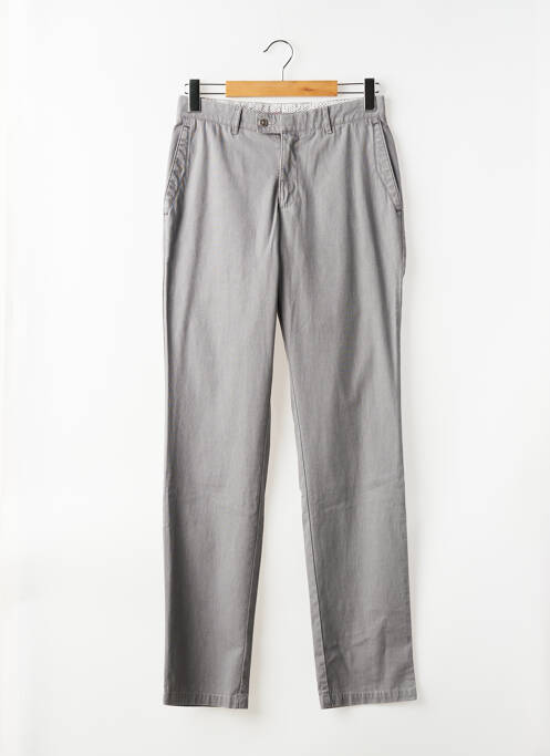 Pantalon chino tissage popeline taille normale gris BRUNO SAINT HILAIRE homme
