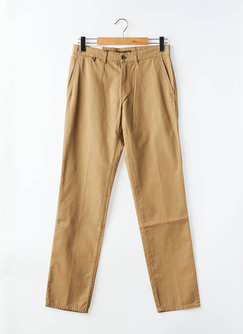 Pantalon chino tissage popeline taille normale marron LCDN homme