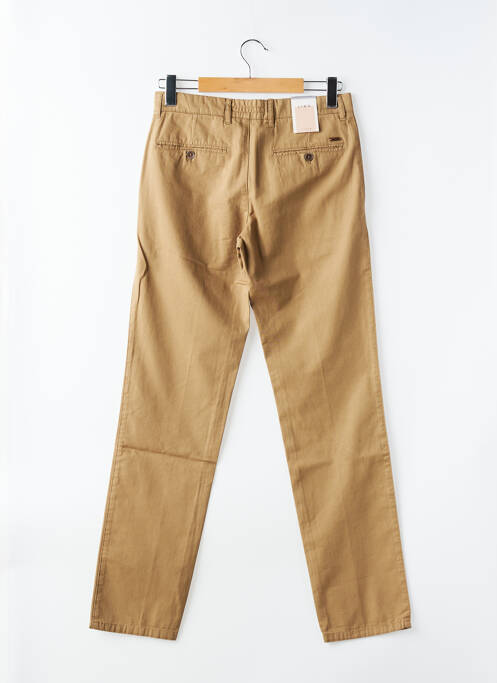 Pantalon chino tissage popeline taille normale marron LCDN homme