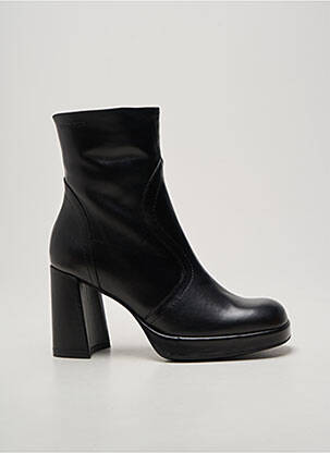 Bottines/boots tissage satiné talon de 7 à 9cm noir WONDERS femme