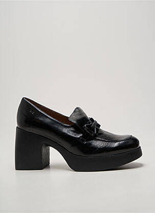 Mocassins tissage satiné talon de 7 à 9cm noir WONDERS femme