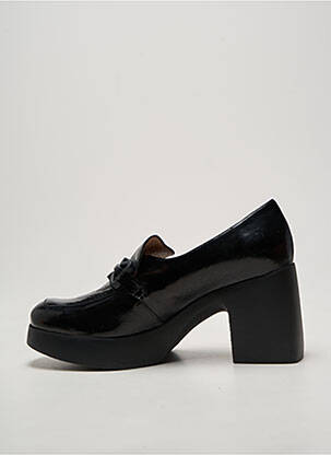 Mocassins tissage satiné talon de 7 à 9cm noir WONDERS femme