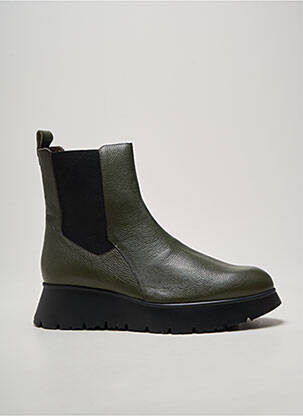 Bottines/boots matière lisse talon de 4 à 6cm vert WONDERS femme