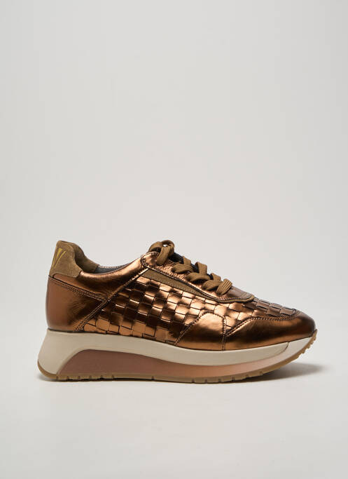 Baskets tissage satiné talon de 4 à 6cm marron SOFTWAVES femme