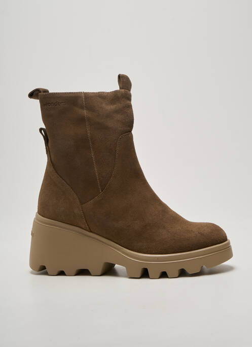 Bottines/boots bout rond talon de 4 à 6cm marron WONDERS femme