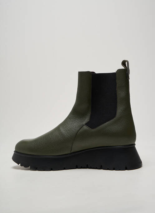 Bottines/boots matière lisse talon de 4 à 6cm vert WONDERS femme