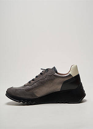 Baskets matière lisse talon de 4 à 6cm gris WONDERS femme