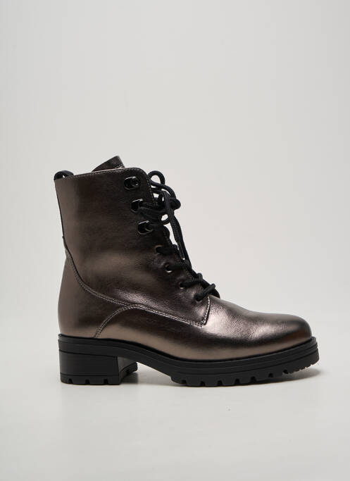 Bottines/boots fermeture zip et lacets talon de 4 à 6cm argent GABOR femme