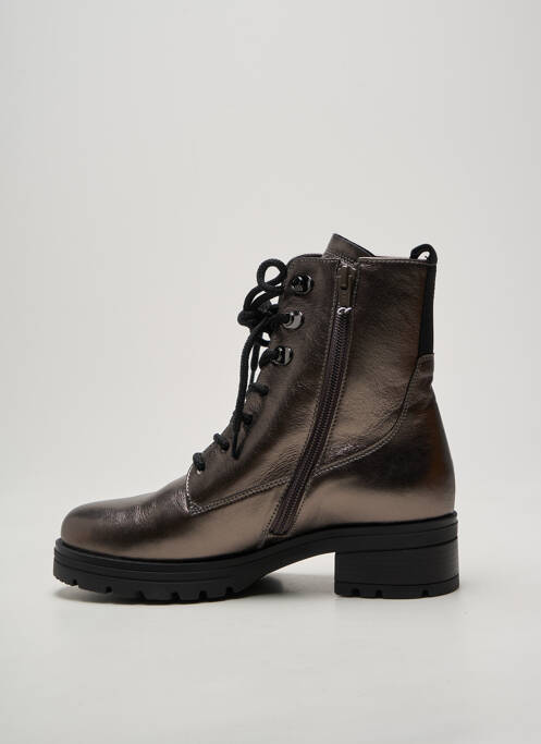 Bottines/boots fermeture zip et lacets talon de 4 à 6cm argent GABOR femme