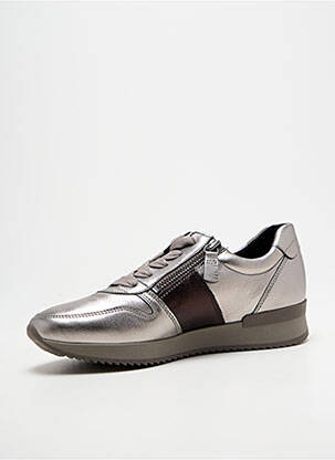 Baskets fermeture zip et lacets talon plat jusqu'à 3cm argent GABOR femme