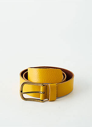 Ceinture tissage simili-cuir jaune YOLETE femme