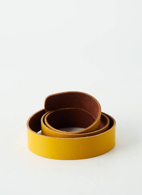 Ceinture tissage simili-cuir jaune YOLETE femme