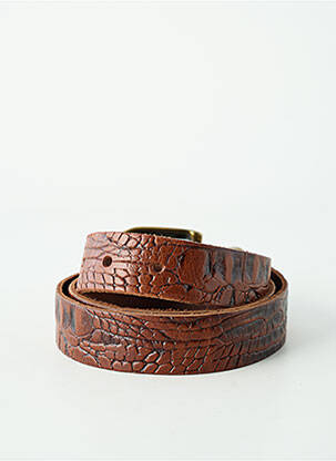 Ceinture tissage simili-cuir marron fonce YOLETE femme