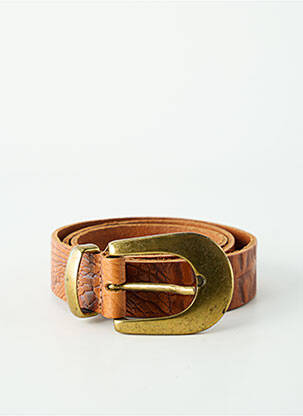 Ceinture tissage simili-cuir marron YOLETE femme