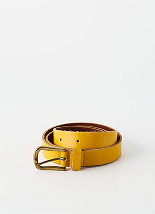Ceinture tissage simili-cuir jaune YOLETE femme