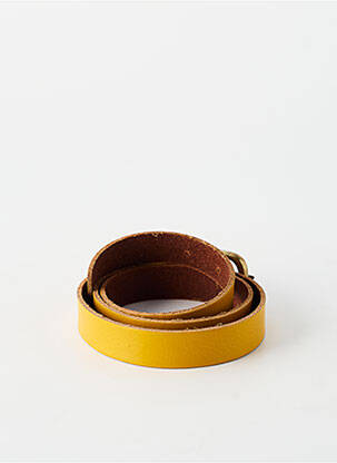 Ceinture tissage simili-cuir jaune YOLETE femme