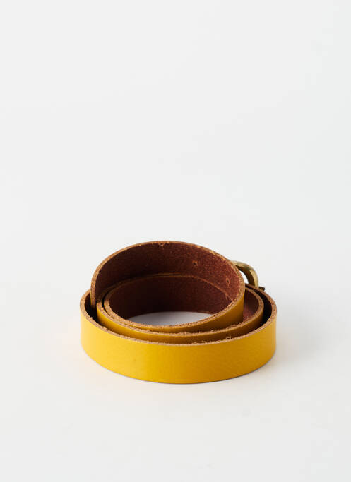 Ceinture tissage simili-cuir jaune YOLETE femme