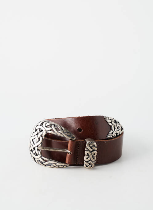 Ceinture tissage simili-cuir marron YOLETE femme