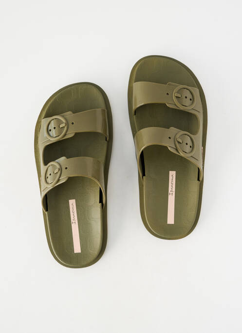 Mules/sabots bout ouvert talon plat jusqu'à 3cm vert IPANEMA femme