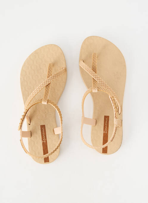 Tongs bout ouvert talon plat jusqu'à 3cm beige IPANEMA femme