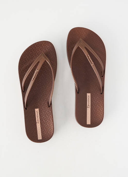 Tongs bout ouvert talon plat jusqu'à 3cm marron IPANEMA femme