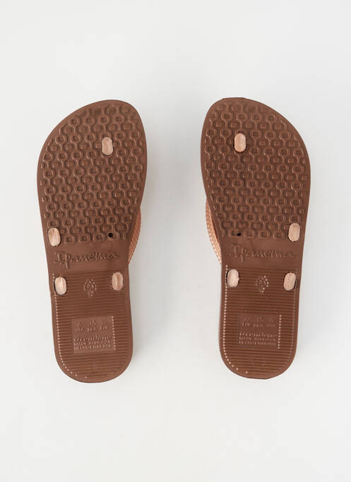 Tongs tissage satiné talon plat jusqu'à 3cm marron IPANEMA femme