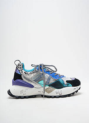 Baskets tissage satiné talon de 4 à 6cm argent EXÉ femme