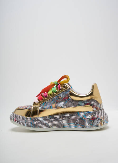 Baskets tissage satiné talon de 4 à 6cm or EXÉ femme