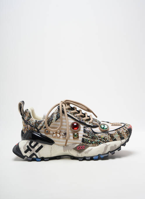 Baskets tissage satiné talon de 4 à 6cm noir EXÉ femme