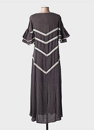 Robe longue manches courtes manches courtes marron STELLA FOREST femme