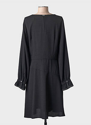 Robe mi-longue coupe fluide manches longues noir LIU JO femme
