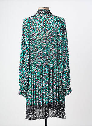 Robe mi-longue coupe fluide manches longues vert SUNCOO femme