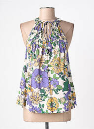 Top col v sans manche violet STELLA FOREST femme