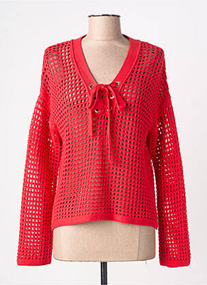 Pull coupe cintrée manches longues rouge LIU JO femme