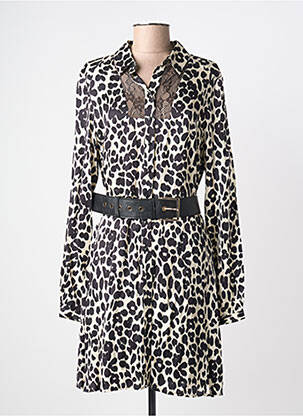 Robe mi-longue coupe fluide manches longues beige KOCCA femme