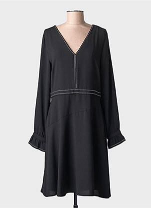 Robe mi-longue coupe fluide manches longues noir LIU JO femme