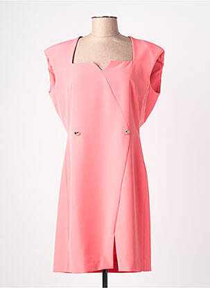 Robe mi-longue fermeture zippée au dos manches courtes rose KOCCA femme