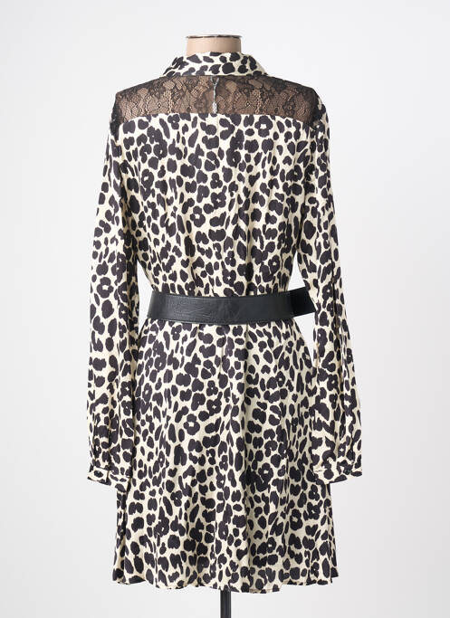 Robe mi-longue coupe fluide manches longues beige KOCCA femme