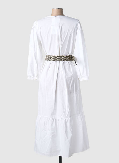 Robe mi-longue coupe fluide manches longues blanc LIU JO femme