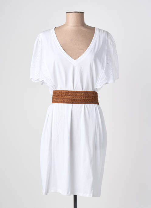 Robe mi-longue manches courtes manches courtes blanc LIU JO femme