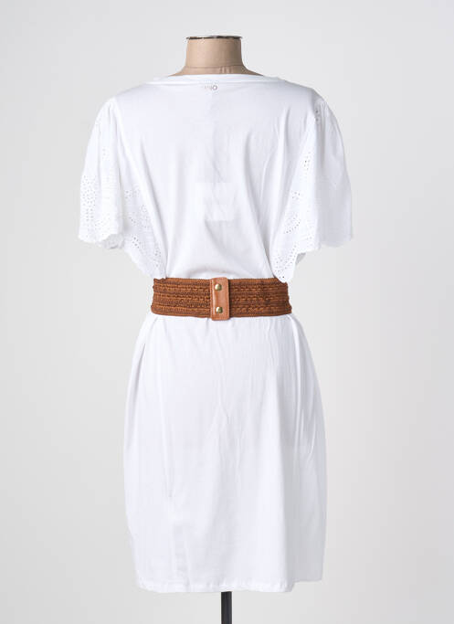 Robe mi-longue manches courtes manches courtes blanc LIU JO femme