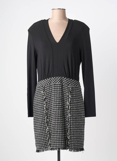 Robe mi-longue manches longues manches longues noir KOCCA femme