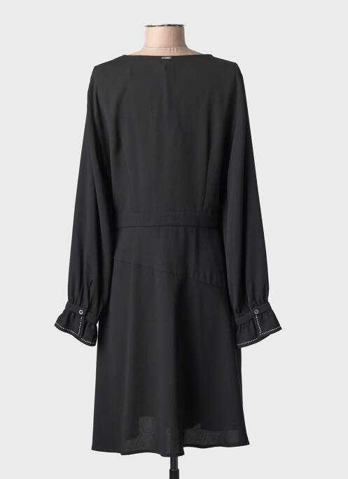 Robe mi-longue coupe fluide manches longues noir LIU JO femme
