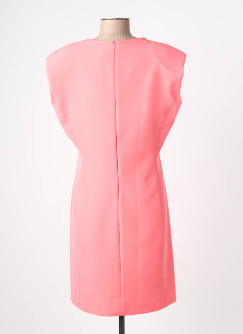 Robe mi-longue fermeture zippée au dos manches courtes rose KOCCA femme