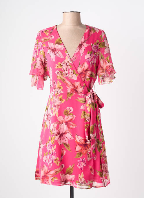 Robe mi-longue coupe fluide manches courtes rose LIU JO femme