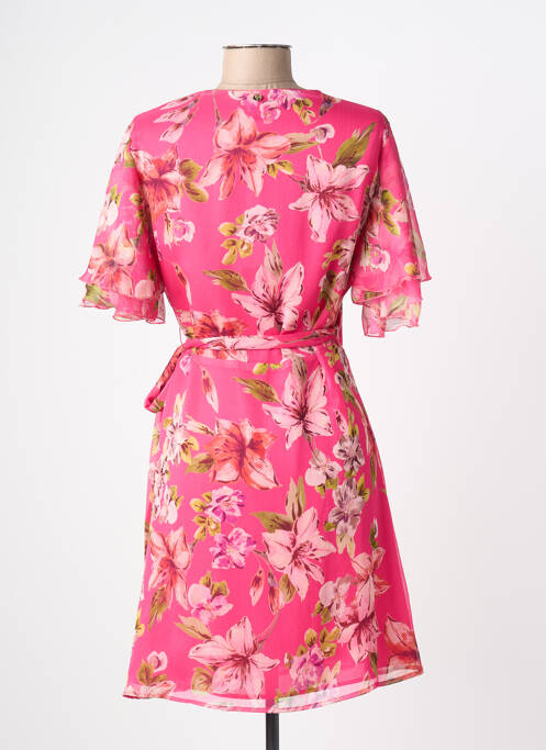 Robe mi-longue coupe fluide manches courtes rose LIU JO femme